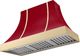 AGA Cascade 48" Piccadilly Red Wall Mounted Range Hood  with Polished Brass Trim-0