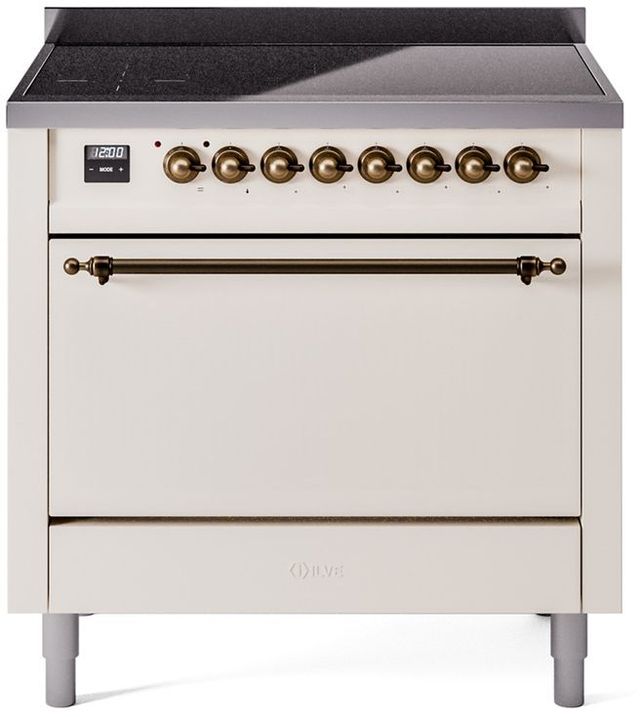 Ilve® Nostalgie II Series 36" Antique White Pro Style Induction Range-0