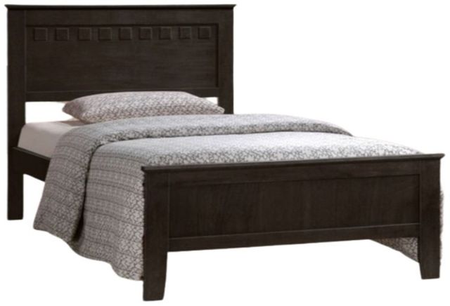 Milton Greens Stars Cappuccino Full Wooden Platform Bed with Crown Moldings and Raised Paneling-0