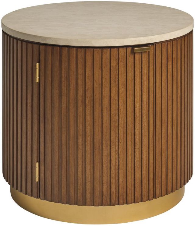 Lexington Home La Costa Avenida Brown End Table with Satin Gold Base-0