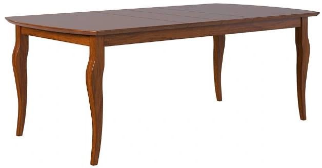 Country View Woodworking Customizable Arlington Elm Top 54" Dining Table with 2-Leaves and Brown Maple Base-0