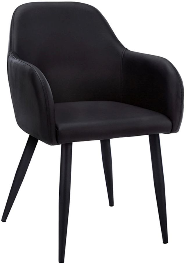 Monarch Specialties Inc. 2-Piece Black Arm Chair Set with Black Metal Legs-0