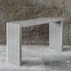 Uttermost® Aerina Light Gray Console Table with Aged White Accents-1