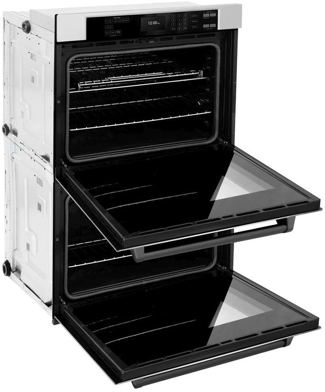 ZLINE Autograph Edition Professional 30" Stainless Steel Double Electric Wall Oven with Matte Black Accents-3