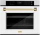 ZLINE Autograph Edition Professional 30" Stainless Steel Single Electric Wall Oven with White Matte Door and Polished Gold Accents-0