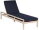 Linon Svana Natural/Navy Fabric/Wood Outdoor Chaise Lounger-0