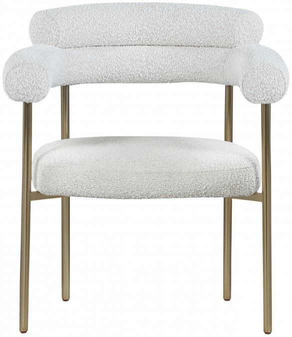 Meridian Furniture Blake Cream/Brushed Brass Dining Chair-1
