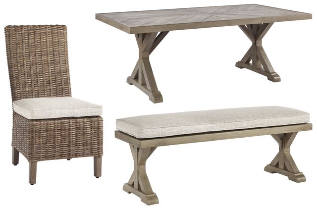 Signature Design by Ashley® Beachcroft 6-Piece Beige Outdoor Dining Set-0