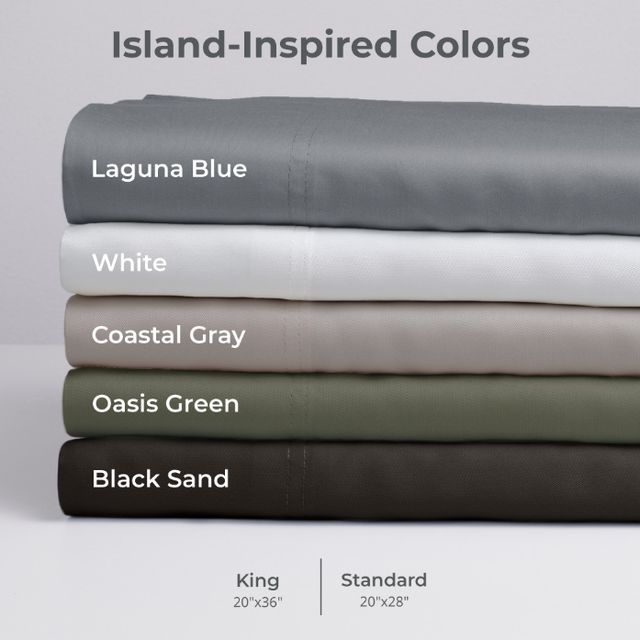 Cariloha Retreat 2-Piece Laguna Blue Lyocell Standard Pillow Cases-2