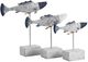 Crestview Collection Antique 3-Piece Blue/White Fish Statue Set-1