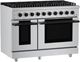 Hauslane HausPro 48" Stainless Steel Pro-Style Dual Fuel Range with Matte Black Knobs-3
