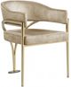 Meridian Furniture Madelyn Beige/Brushed Brass Velvet Dining Chair-0
