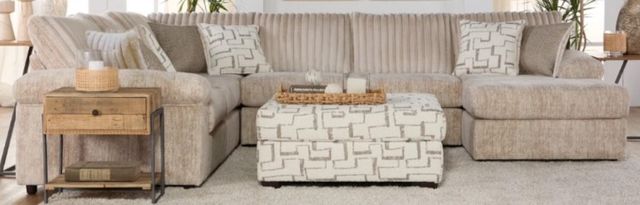 Hughes Furniture® 19950 3-Piece Galactic Parchment U-Shape Sectional-0