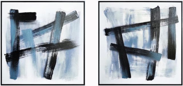 Classy Living 2-Piece Bold Azure Gesture Diptych Wall Art Set-0