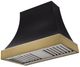 AGA Cascade 36" Matte Black Wall Mounted Range Hood with Antique Brass Trim-0