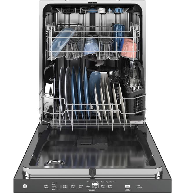 GE® ENERGY STAR® 24" White Top Control Built-In Dishwasher with Sanitize Cycle-3