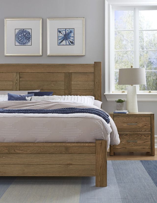 LM Co Home By Vaughan-Bassett Crafted Oak by Ben & Erin Napier Natural 2-Drawer Nightstand-2