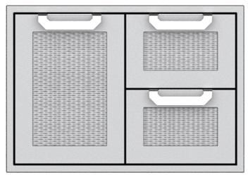 Hestan® Professional 30" Stainless Steel Outdoor Double Drawer and Storage Door Combination-0