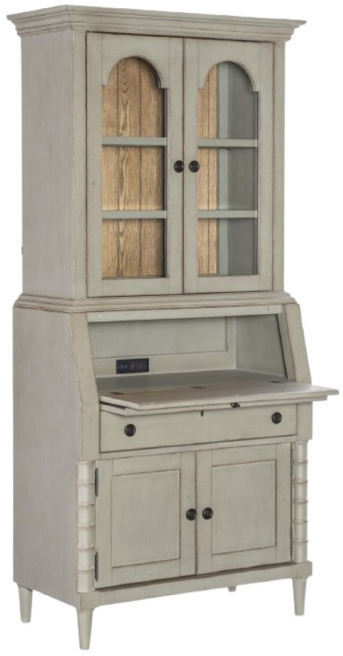 Legacy Classic Vintage Market Barnwood Oak/Northern Moss Secretary Cabinet-1