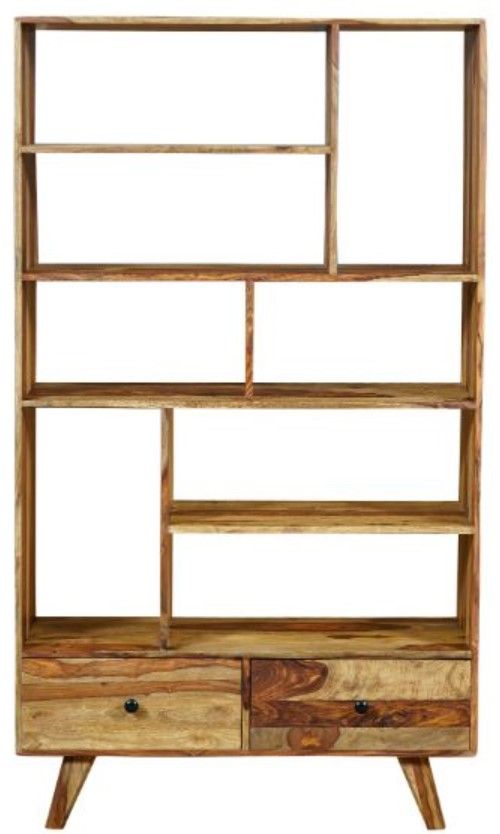 Jaipur Furniture Oker Brown 2-Drawer and 8-Shelves Bookcase-0