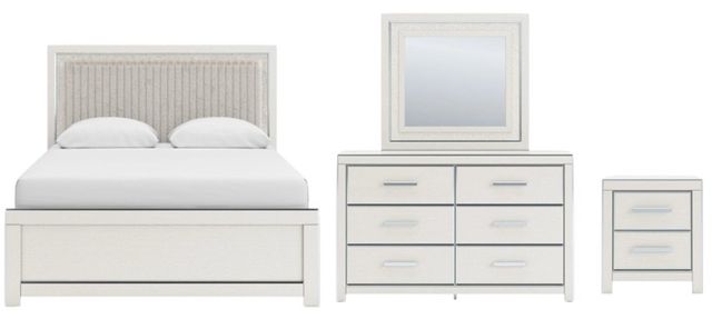 Signature Design by Ashley® Zuraleus 4-Piece White Queen Upholstered Panel Bedroom Set-0