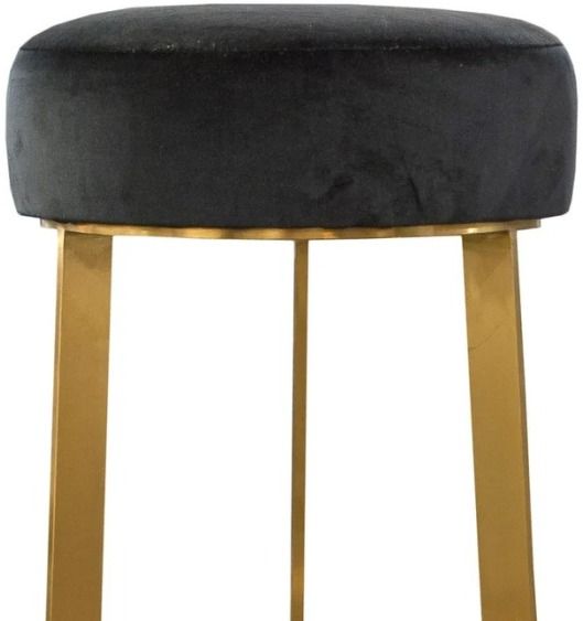 Harp & Finial® Ainsley Black/Brushed Gold Bar Stool-1