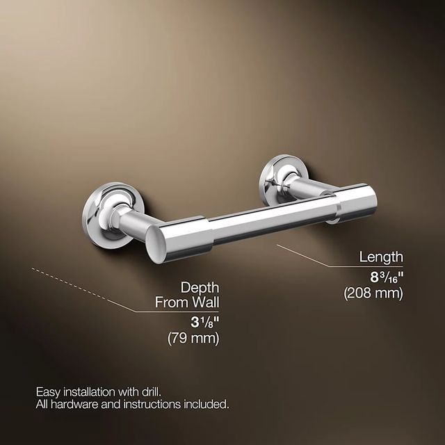 KOHLER® Purist® Polished Chrome Pivoting Toilet Paper Holder-2
