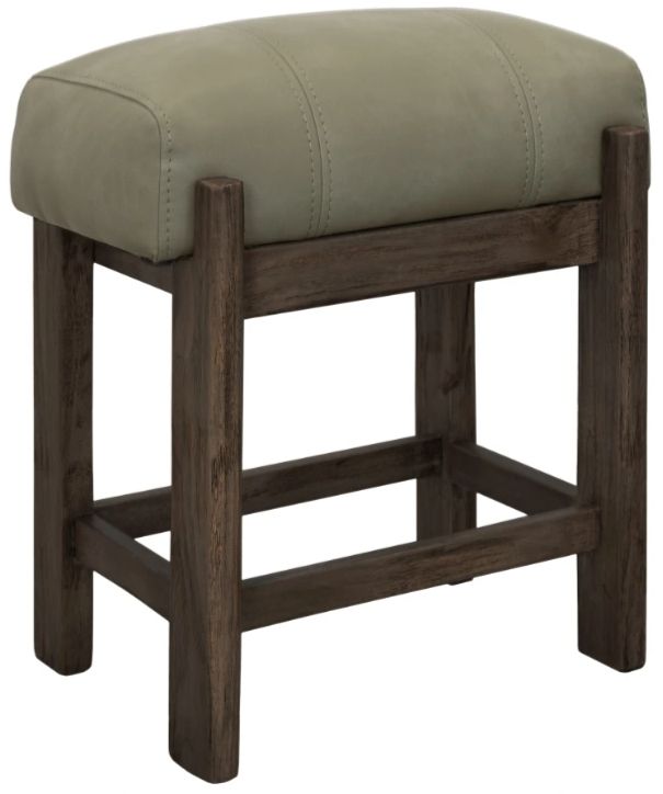 International Furniture Direct Balam Green/Stained Dark Accent Stool-0