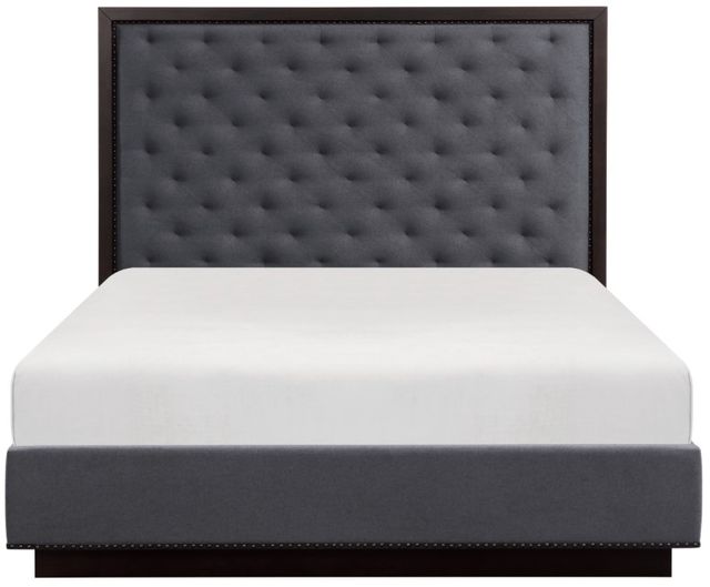 Homelegance® Larchmont Charcoal Upholstered Queen Panel Bed-2