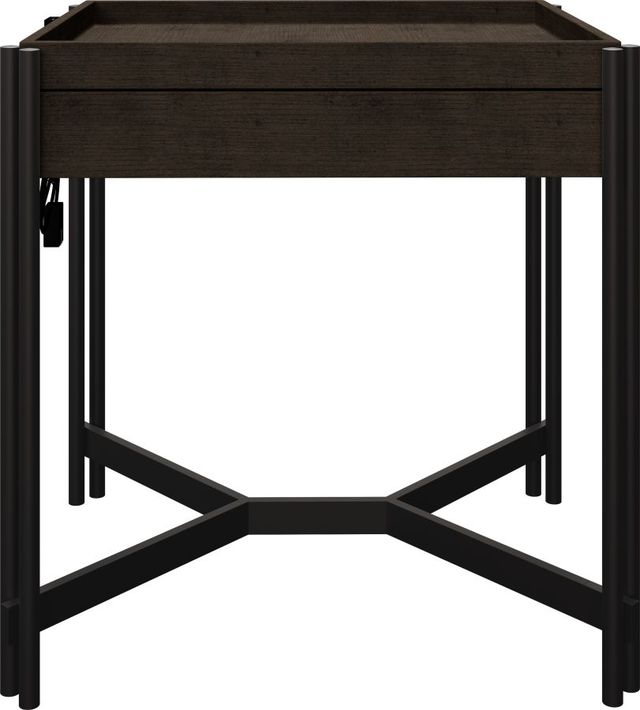 Emerald Home Huron Dark Cocoa Chairside End Table with Black Base-3