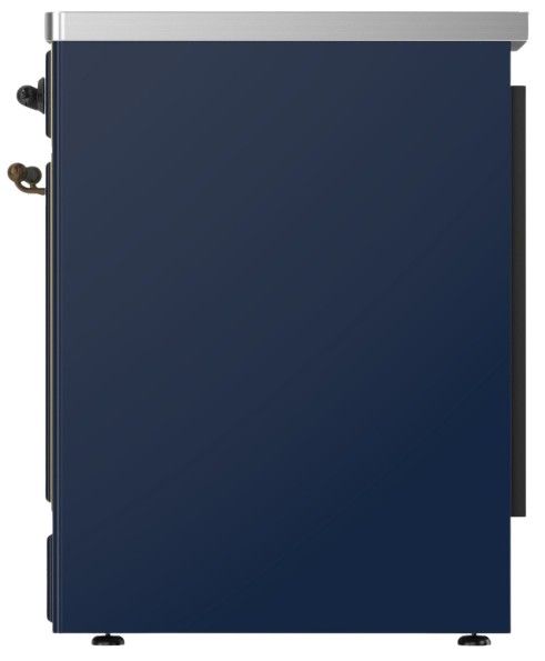 Ilve® Majestic III 30" Midnight Blue Pro Style Induction Range with Solid Door and Burnished Trim-2