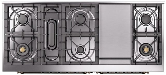 Ilve® Nostalgie II Series 60" White Pro Style Dual Fuel Range-3