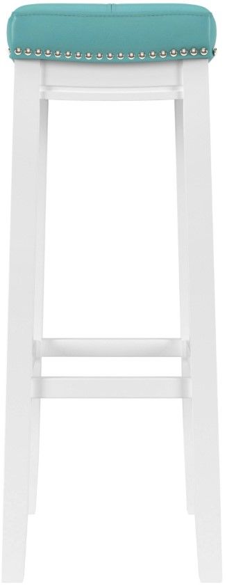 Linon Claridge Teal/White Bar Stool-3
