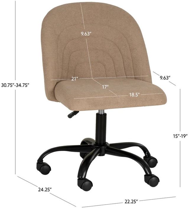 Linon Stormy Beige Office Chair-2