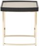 Michael Amini® Lisbon Mirrored Silken Matte Black Side Table with Gold Base-3
