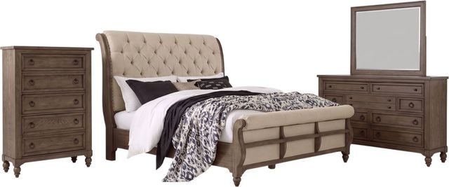 Liberty Furniture Americana Farmhouse 4-Piece Dusty Taupe Queen Sleigh Bedroom Set-0