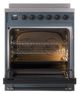 Ilve® Nostalgie II Noblesse 30'' Blue Gray Pro Style Induction Range with Burnished Trim-1