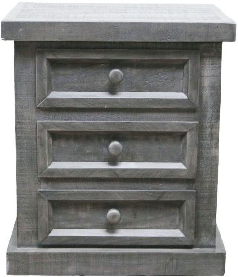 Million Dollar Rustic Gray Double X Nightstand-0