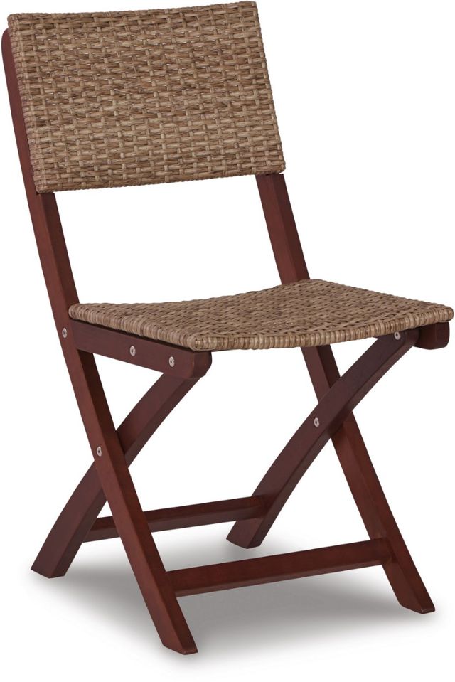 Signature Design by Ashley® Safari Peak 3-Piece Brown Outdoor Chairs with Table Set-1
