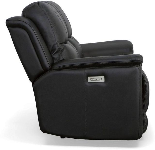 Flexsteel® Cade Black Power Reclining Loveseat with Power Headrests and Lumbar-3