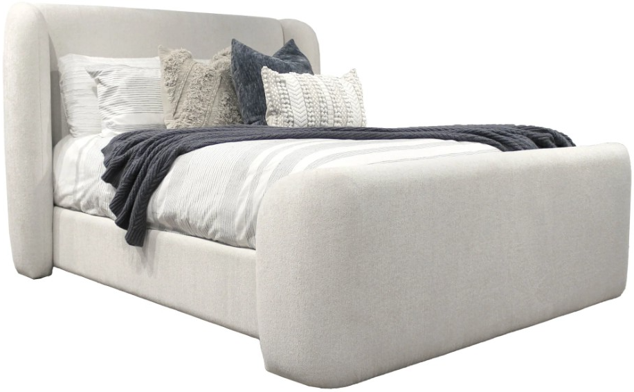 Parker House® Shiloh White Mocha Queen Upholstered Panel Bed