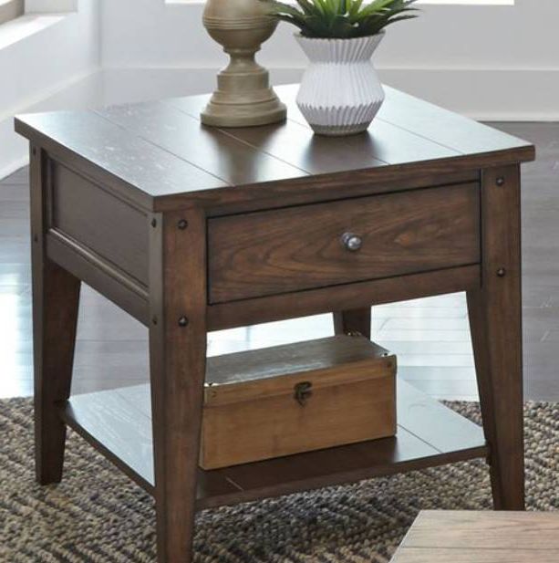 Liberty Furniture Lake House Rustic Brown Oak End Table-1