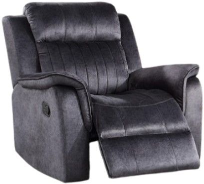 Milton Greens Stars Blue/Gray Faux Saude Power Recliner-1
