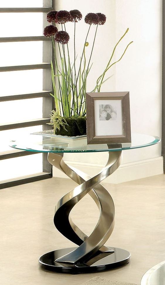 Furniture of America Nova Tempered Glass End Table - Thumbnail 3