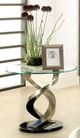 Furniture of America® Nova Tempered Glass End Table with Satin Plated Base-2