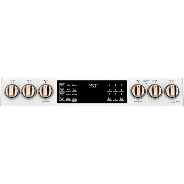 Café™ 30" Matte White Slide In Double Oven Induction Range-1