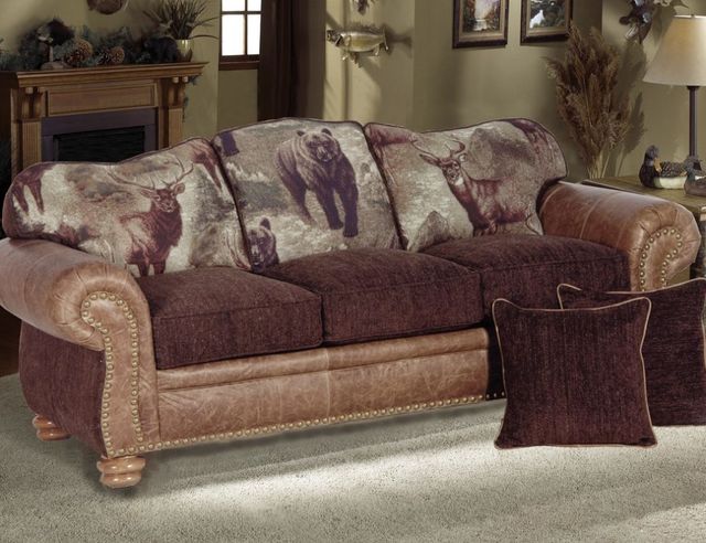 Marshfield Furniture McKinley (Leather) Brown/Dark Red Queen Sleeper-0