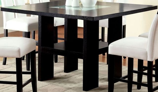 Furniture of America® Luminar II 5-Piece Black Counter Height Dining Set with White Side Chair-3