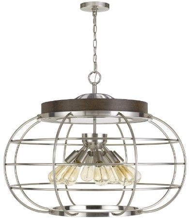Cal® Lighting & Accessories Liberty Brushed Steel Chandelier-0