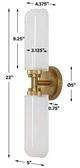 Uttermost® Wellsville Glass 2-Light Sconce with Warm Brass Accent-2